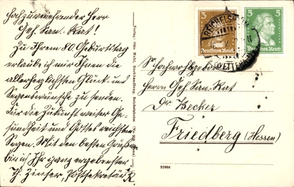 Postcard Reichelsheim in the Wetterau Hesse, war memorial