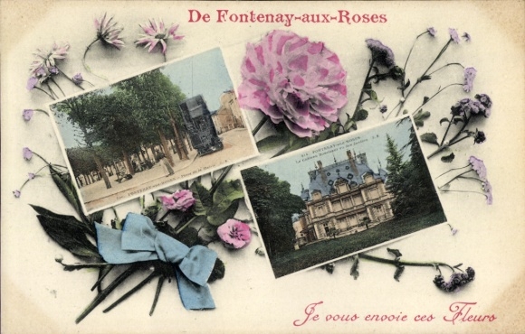 Postcard Fontenay aux Roses Hauts de Seine, Chateau, A-Street
