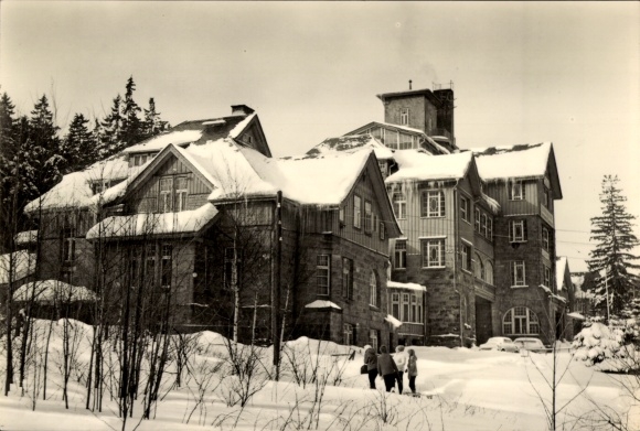 Postcard Schierke Wernigerode in the Harz Mountains, Schierke winter sports area, snow, Hermann Duncker holiday home
