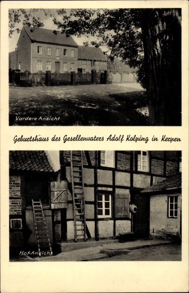 Postcard Kerpen in the Rhein Erft district, birthplace of the journeyman father Adolf Kolping