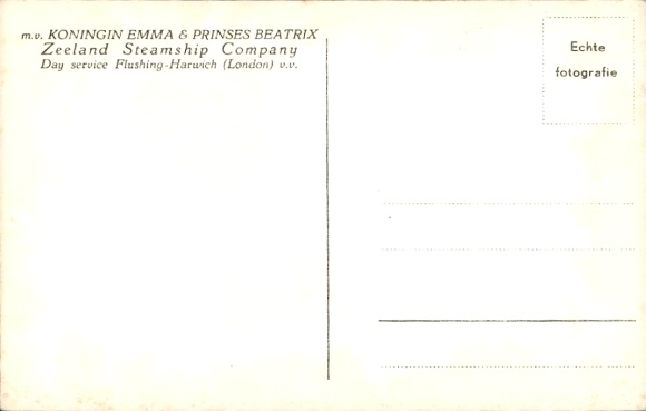 Postcard passenger ship Koningin Emma & Princess Beatrix