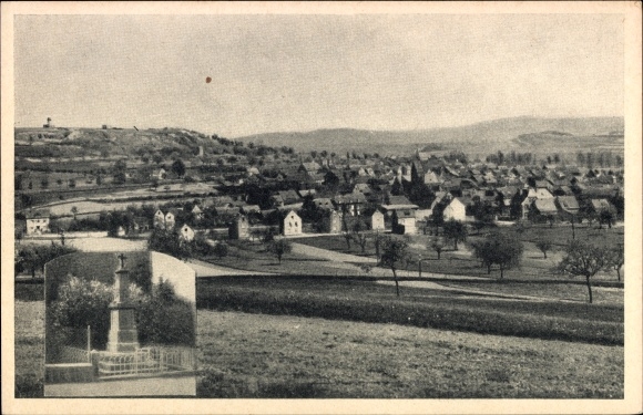 Postcard Thür in Rhineland-Palatinate, panorama of the place, monument, general view
