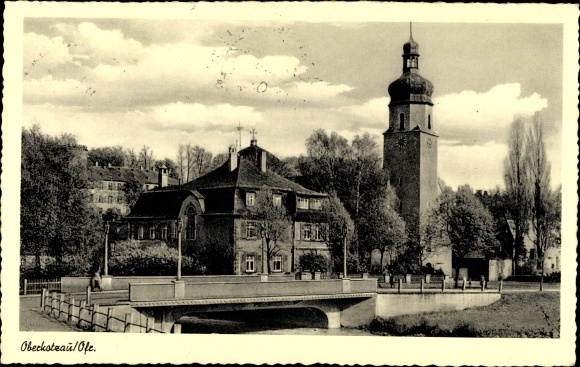 Postcard Oberkotzau in Upper Franconia Bavaria, town hall