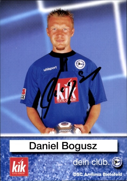 Autograph card footballer Daniel Bogusz, DSC Arminia Bielefeld, autograph