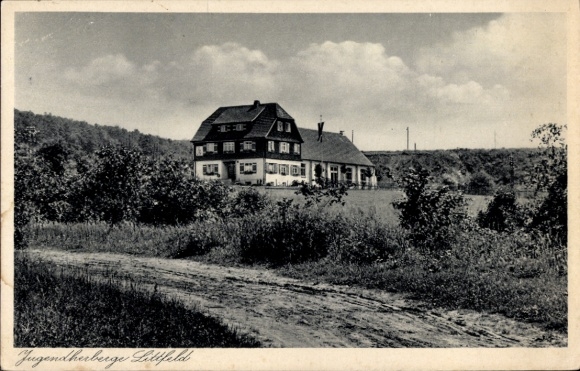 Postcard Littfeld Kreuztal in the district of Siegen Wittgenstein North Rhine Westphalia, youth hostel