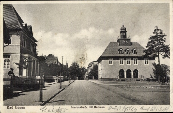Ak Bad Essen in Nedersaksen, Lindenstraße, Stadhuis