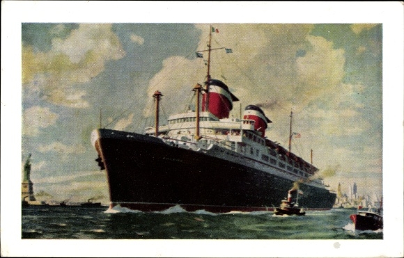 Kunstenaar Briefkaart Dampfschiff SS Amerika, USL