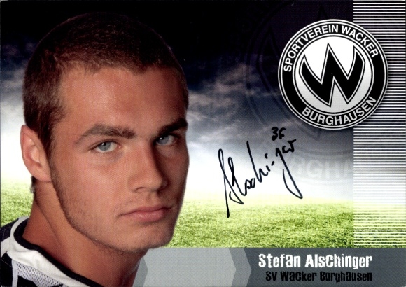 Autogrammkarte Fußballer Stefan Alschinger, SV Wacker Burghausen, Autogramm