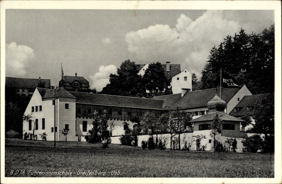Postcard Greifenberg in Upper Bavaria, view of the BDM leadership school
