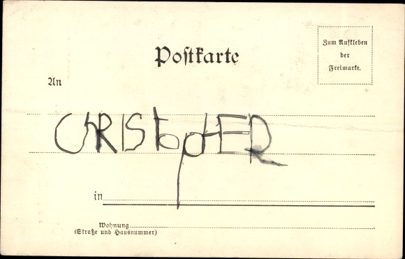Postcard Hildesheim in Lower Saxony, butcher&#39;s office
