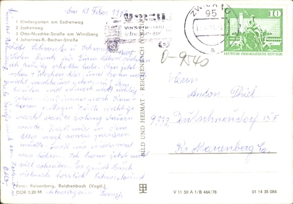 Postcard Zwickau in Saxony, Kindergarten at Eschenweg, Eschenweg, Otto-Nuschke-Straße