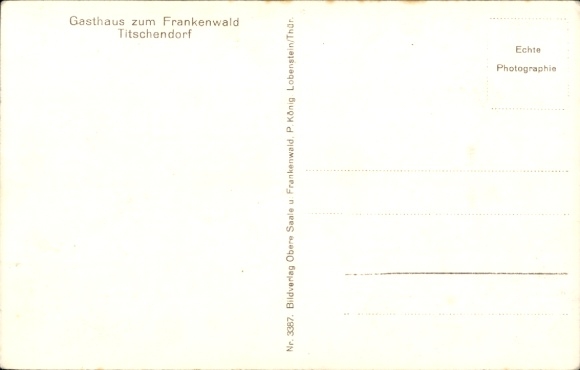 Postcard Titschendorf Wurzbach, Gasthaus zum Frankenwald