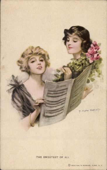 KP artystyczna Christy, F. Earl, dwie kobiety, portret, nuty