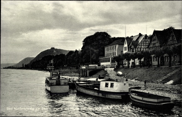 Postcard Niederbreisig Bad Breisig am Rhein, Rheineck Castle, Hotel Bender