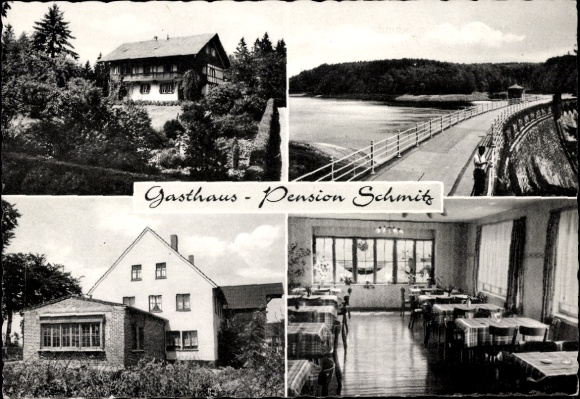 Ak Oberröttenscheid Wipperfürth in de Oberbergisches Kreis, Gasthaus Pension Schmitz, gedeeltelijk uitzicht