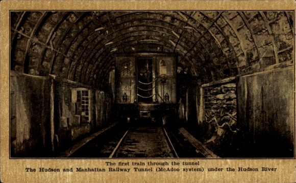 Postcard Manhattan New York City USA, Hudson and Manhattan Railway Tunnel