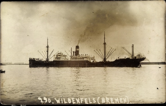 foto Ak vrachtschip Wildenfels, DDG Hansa