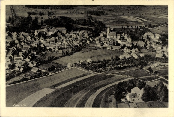 Postcard Bad Wurzach in Baden Württemberg, aerial photograph