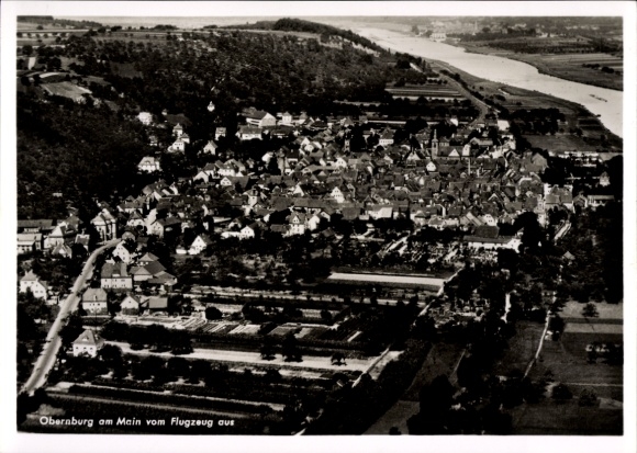 Postcard Obernburg am Main Lower Franconia, aerial photograph