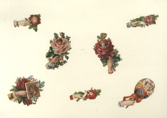 7 wafers hands with rose petals, children's faces, fans, stamp, approx. 6 x 4 cm to 2 x 5.5 cm