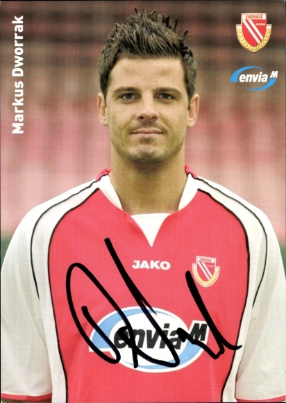 Autogrammkarte Fußballer Markus Dworrak, Energie Cottbus, Autogramm