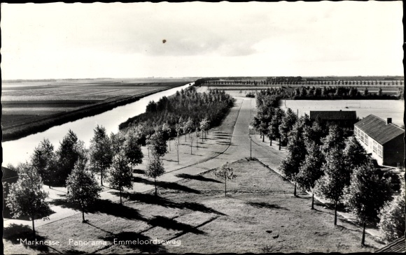 Ak Marknesse Flevoland, Panorama Emmeloordseweg