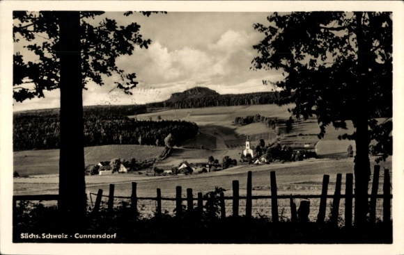 Postcard Cunnersdorf Gohrisch in Saxony, general view