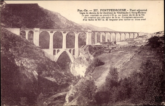 CPA Fontpédrouse Pyrénées Orientales, Pont