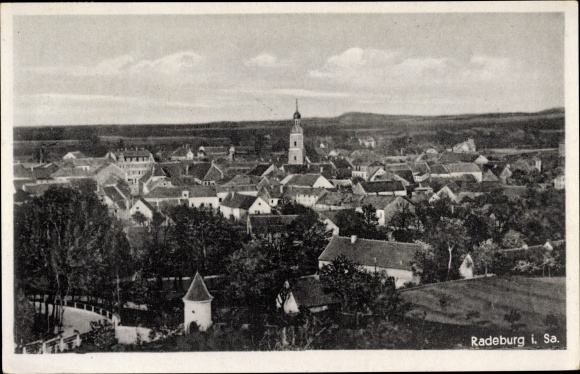 Postcard Radeburg in Saxony, panoramic view of the city