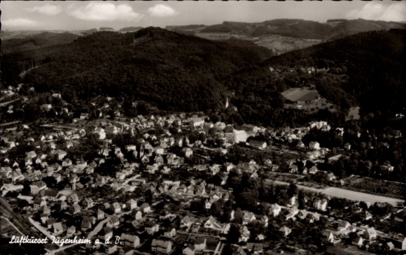 Ak Jugenheim an der Bergstraße Hessen, Luftaufnahme