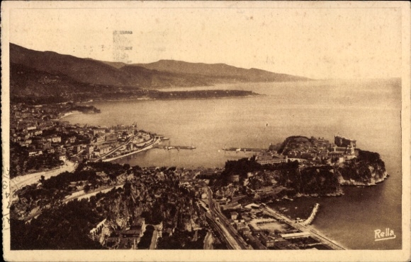 Ak Monaco, Luftaufnahme, Cap Martin, Italienische Küste