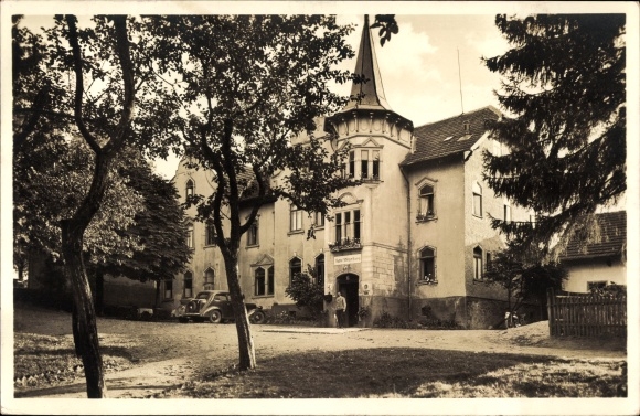 Postcard Hofbieber in the Rhön, house Milseburg