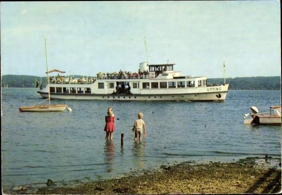 Postcard Motoschiff Utting on the Ammersee