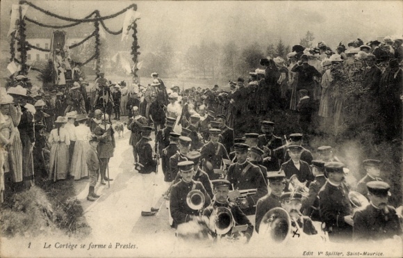 Ak Presles Val d'Oise, Fest, Menschen in Trachten