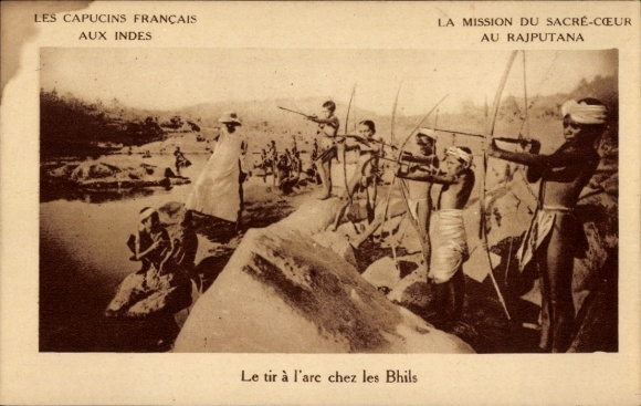 Postcard Rajputana India, Native Archers