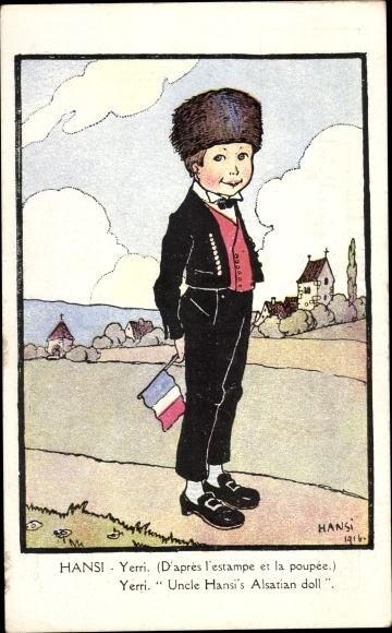 Artist PC Hansi, Yerri, boy in Alsatian costume