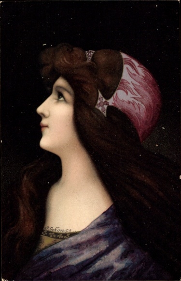 Künstler Ak Meissner und Buch, Serie 1783, Schöne Frauen, Frauenportrait