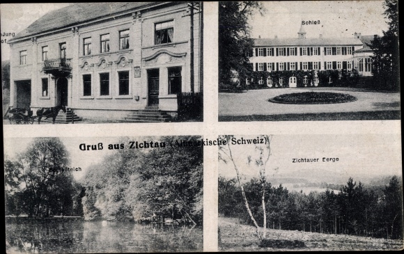 KP Zichtau Gardelegen Altmark, zamek, działka, staw zamkowy, góry
