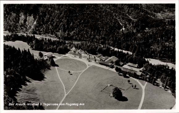 Postcard Wildbad Kreuth am Tegernsee Upper Bavaria, aerial photograph