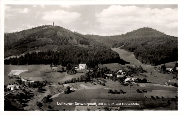 Postcard Schweigmatt Raitbach Schopfheim in Baden, climatic health resort, Hohe Möhr, Black Forest, Café Pension Gre