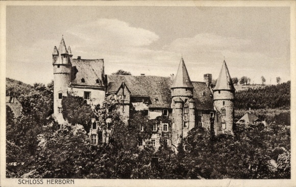 Postcard Herborn in Hessen, Herborn Castle