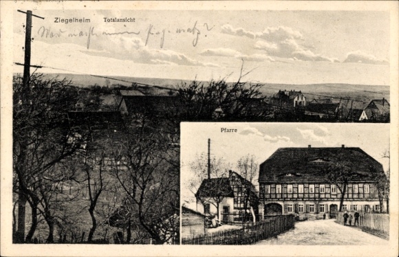 Postcard Ziegelheim Nobitz Altenburger Land, general view, parish