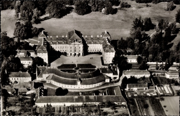 Ak Pommersfelden in Oberfranken, Luftaufnahme Schloss Weissenstein, erbaut 1711-1718, foto