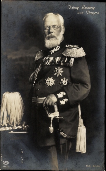 Postcard King Ludwig of Bavaria, portrait in uniform