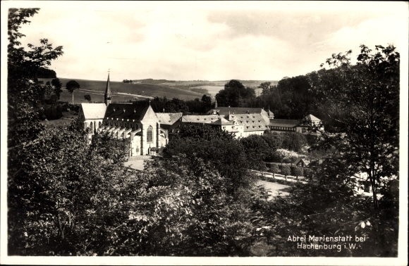 Postcard Hachenburg in the Westerwaldkreis Rhineland Palatinate, Marienstatt Abbey