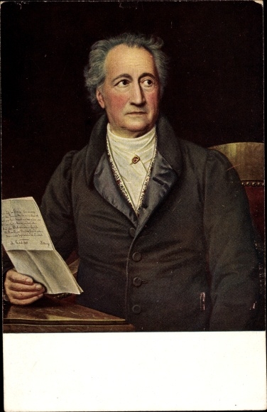 Artist Postcard Stieler, J., writer Johann Wolfgang von Goethe