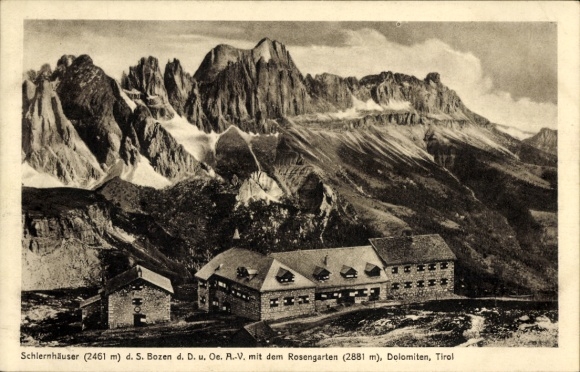 Postcard Bozen Bolzano South Tyrol, Schiernhäuser, Rosengarten, Dolomites