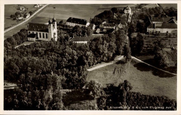 Postcard Altenmarkt an der Alz Upper Bavaria, aerial photograph