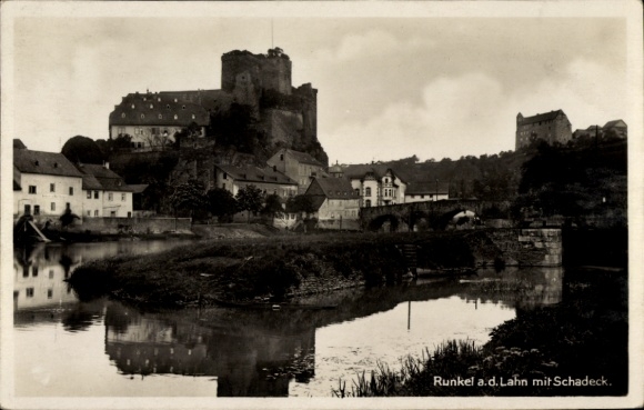 Postcard Runkel an der Lahn, Schadeck, Burg