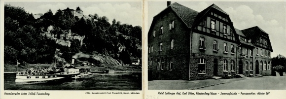 Klapp KP Fürstenberg an der Weser, Hotel Sollinger Hof, zamek, parowiec